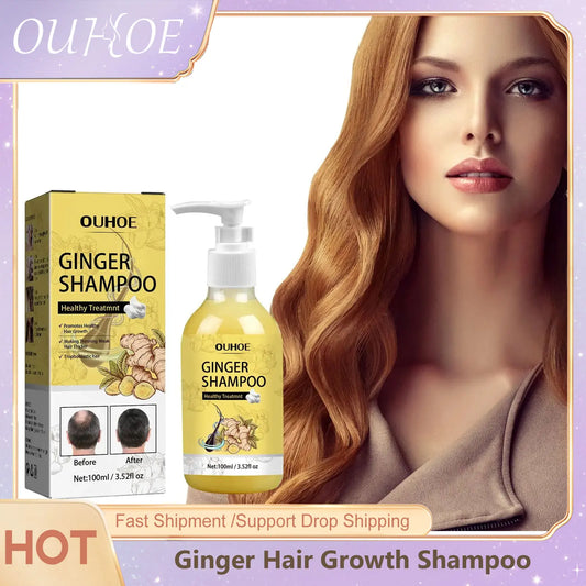 Ginger Hair Growth Thickening Shampoo | Scalp Nourishing 100ml Hair Growth Shampoo Peaceful Pleasures Health and Wellness