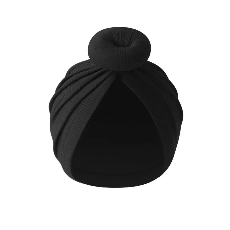 Baby Turban Hat – Soft Cotton Elastic Bun Knot Cap (0–6 Months)