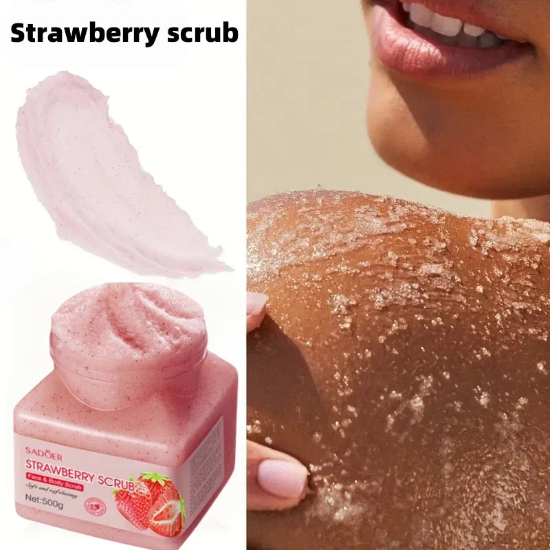 SADOER 500g Strawberry Exfoliating Scrub – Hypoallergenic
