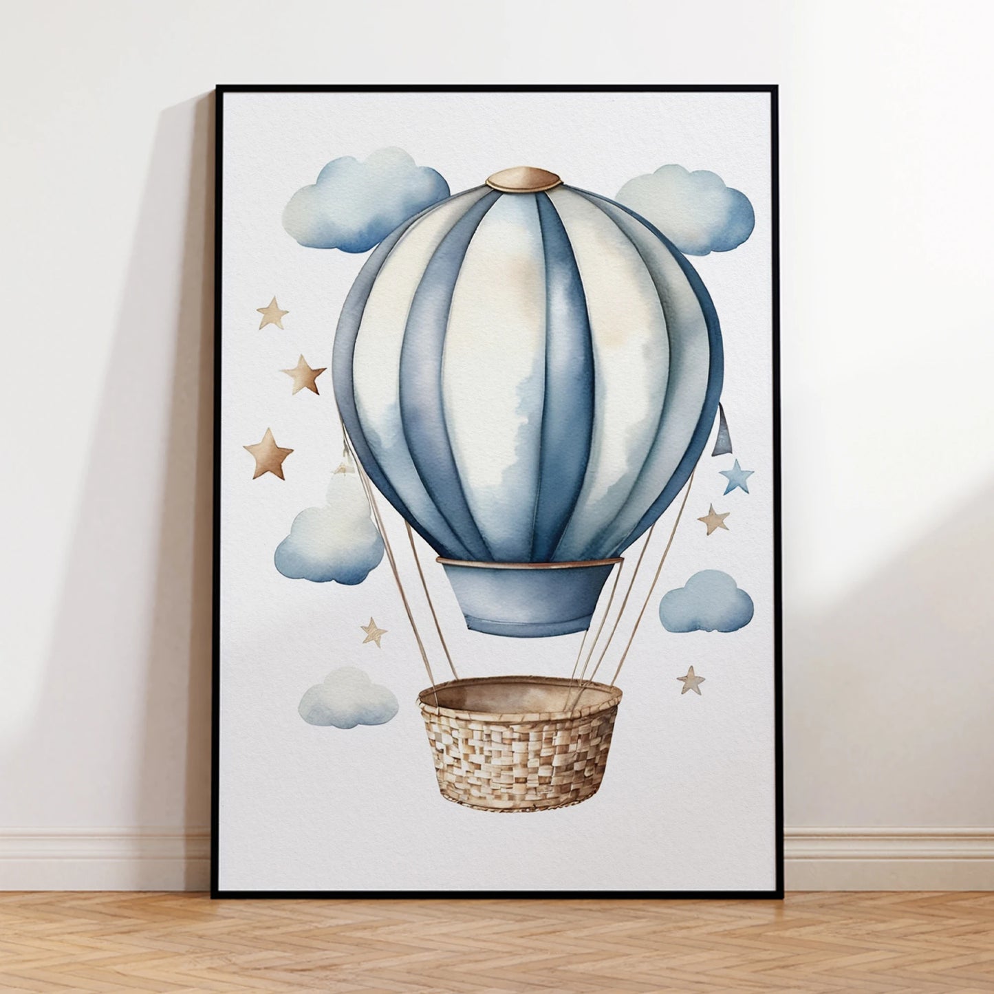 Cartoon Children Airplane Helicopter Hot Air Balloon Wall Art Prints Canvas Painting Poster Picture For Living Room Home Decor Peaceful Pleasures Health and Wellness G2476-1 21x30cm Black Frame