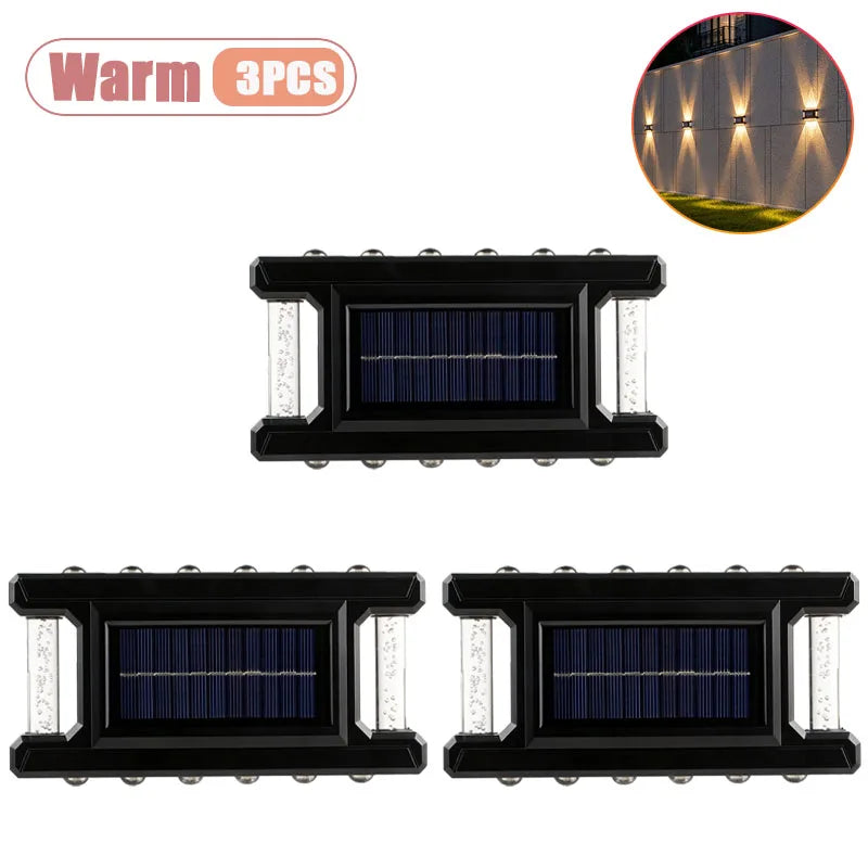 Solar Wall Wash Lights Outdoor IP65 Warm White LED – 1–5 Pack