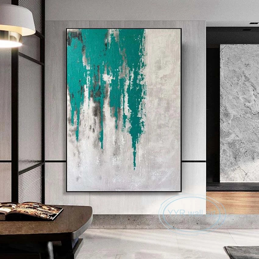 Nordic Abstract Hand-Painted Oil Painting Wall Art Canvas Abstract Canvas Painting Peaceful Pleasures Health and Wellness