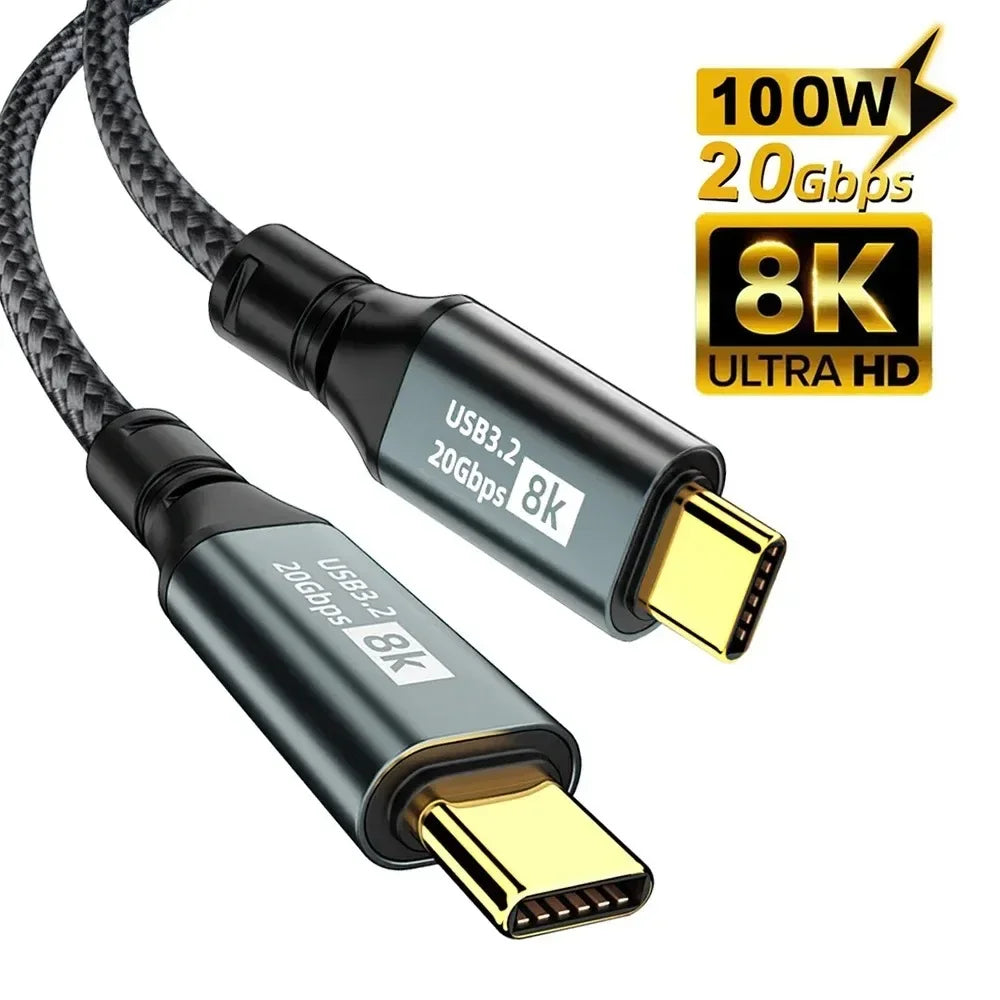 100W USB-C Cable 20Gbps 8K 60Hz | iPhone 15 MacBook 2M/3M