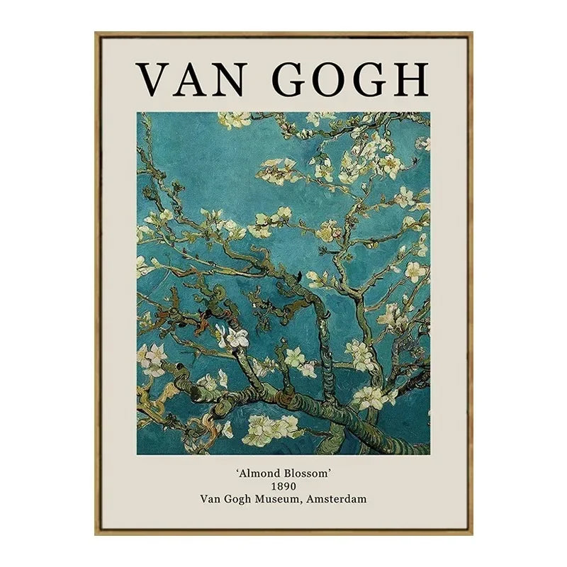 Vintage Famous Van Gogh Monet Matisse Picasso Poster Print Canvas Painting Wall Art Pictures for Home Room Decor Peaceful Pleasures Health and Wellness