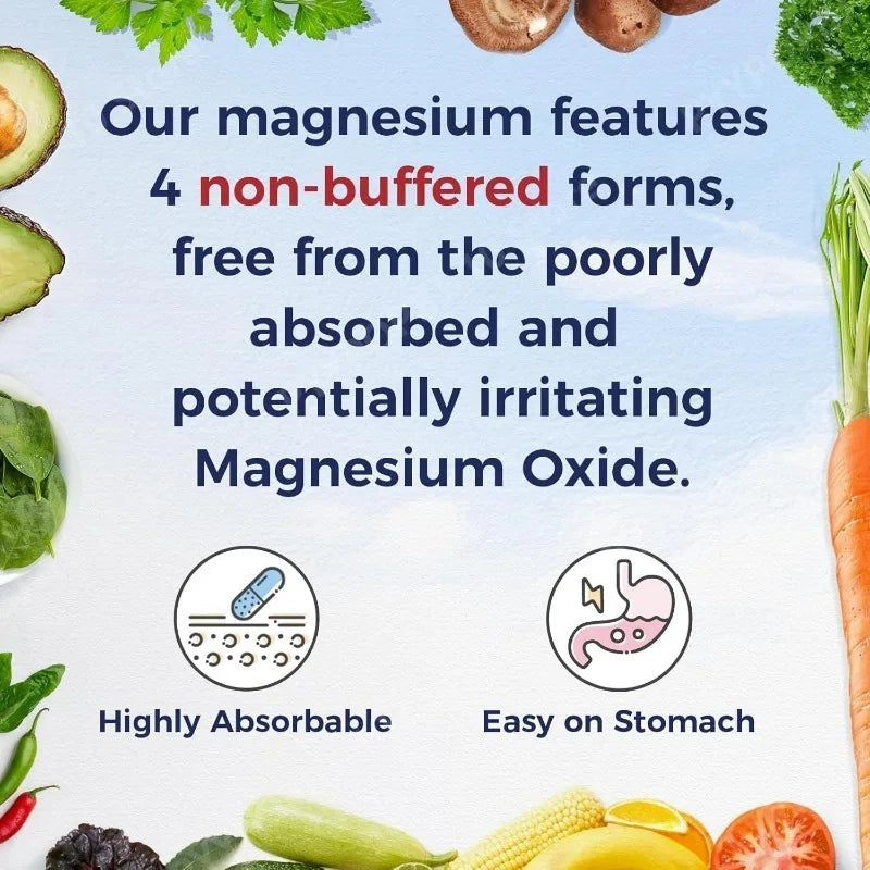 Magnesium Complex 500mg Glycinate Malate Taurate Citrate | 60 Caps
