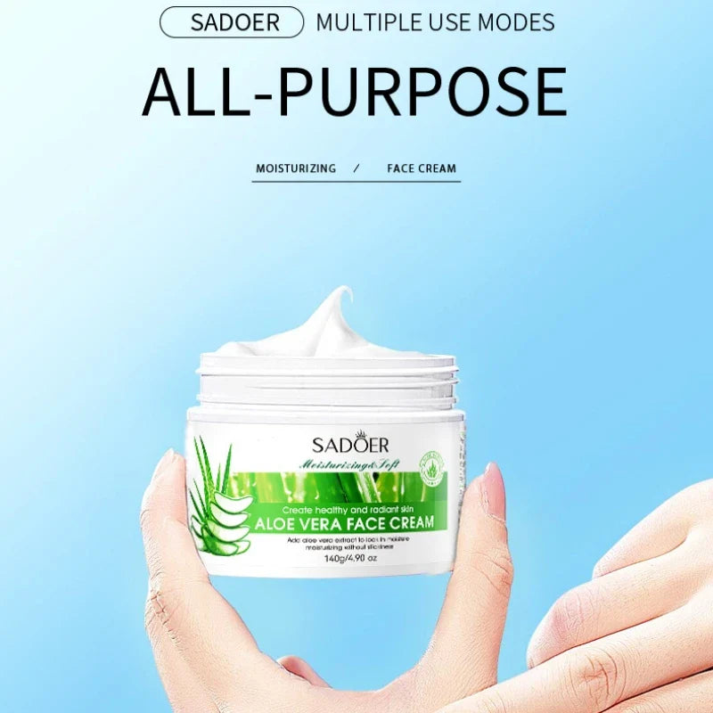 SADOER Aloe Vera Moisturizing Cream 140g – Glycerin, Non-Greasy