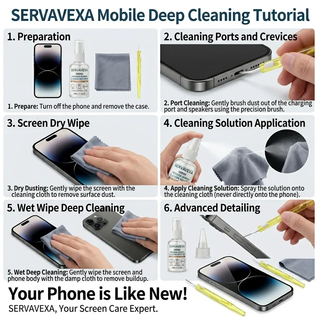 7-in-1 Screen Cleaner Kit – Spray, Brushes & Microfiber Cloth