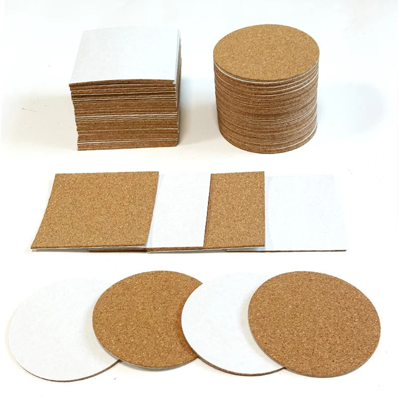 4 Pcs Cork Coaster for Drink, Absorbent Heat Resistant Reusable Tea or Coffee Coaster, Blank Coasters for Crafts Peaceful Pleasures Health and Wellness