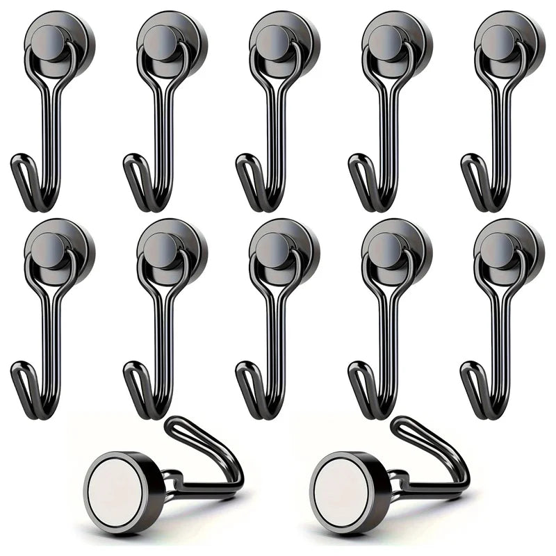 Heavy Duty Magnetic Hooks – Strong Neodymium Hangers 3–20 Pack