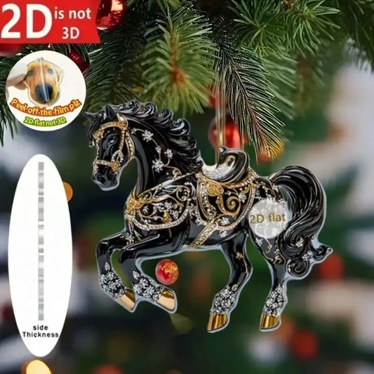Golden Acrylic Horse Keychain Pendant – Car & Bag Charm Gift Acrylic Keychain Charm Oasis Select
