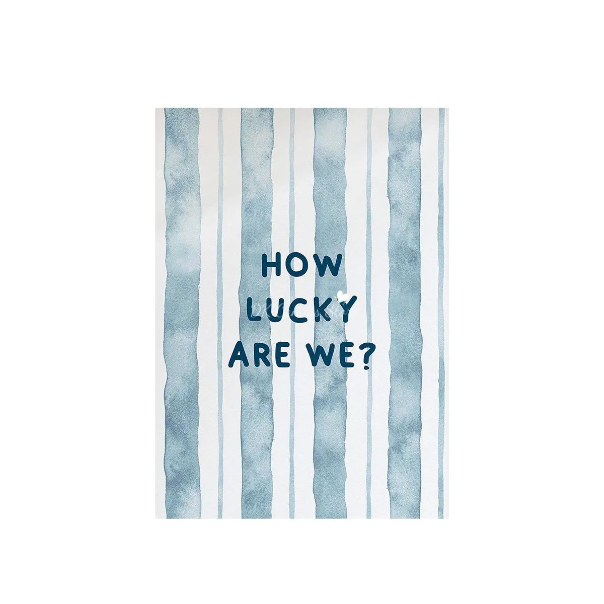 "How Lucky Are We" Quote Canvas Print Poster Modern Heart Stripe Art Prints Bedroom Living Room Wall Art Home Decor Poster Peaceful Pleasures Health and Wellness H 55x75cm