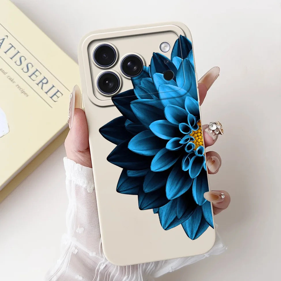 iPhone 17 Pro Silicone Case | Cute Kawaii Floral Painted Cover