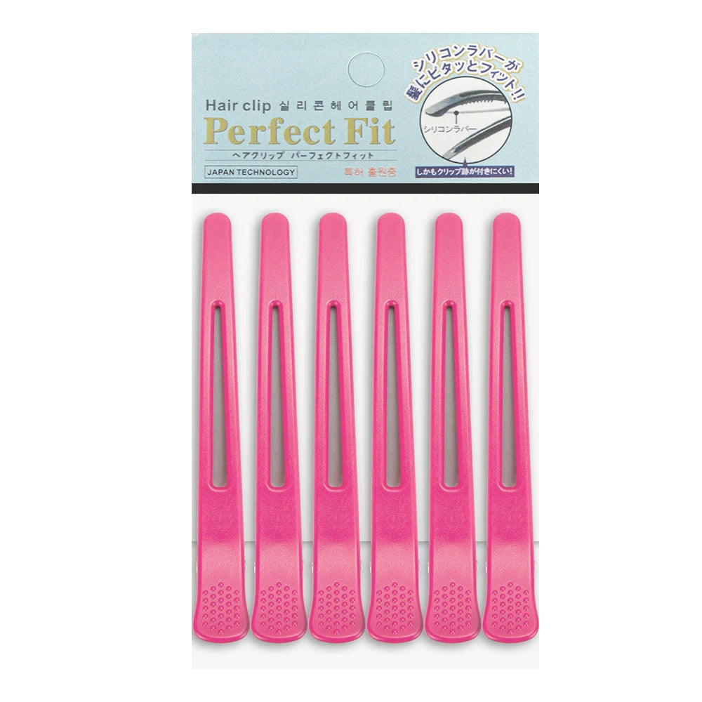 6pcs Professional Hair Clips Women Styling Sectioning Non-Slip Dividing Duckbill Hair Clips With Silicone Band No Crease Hair Peaceful Pleasures Health and Wellness pink