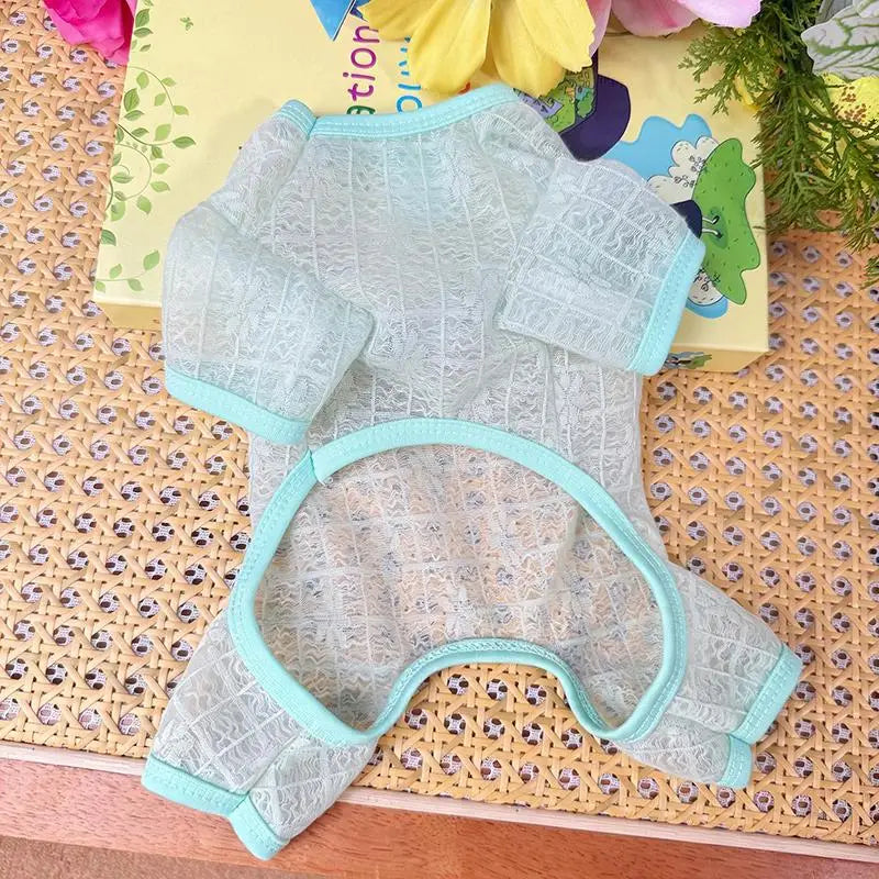 Summer Dog Mesh Jumpsuit | Breathable Sun Protection Puppy Outfit