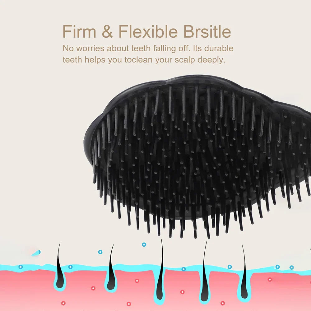 Silicone Scalp Massage Brush – Shampoo & Hair Care Comb