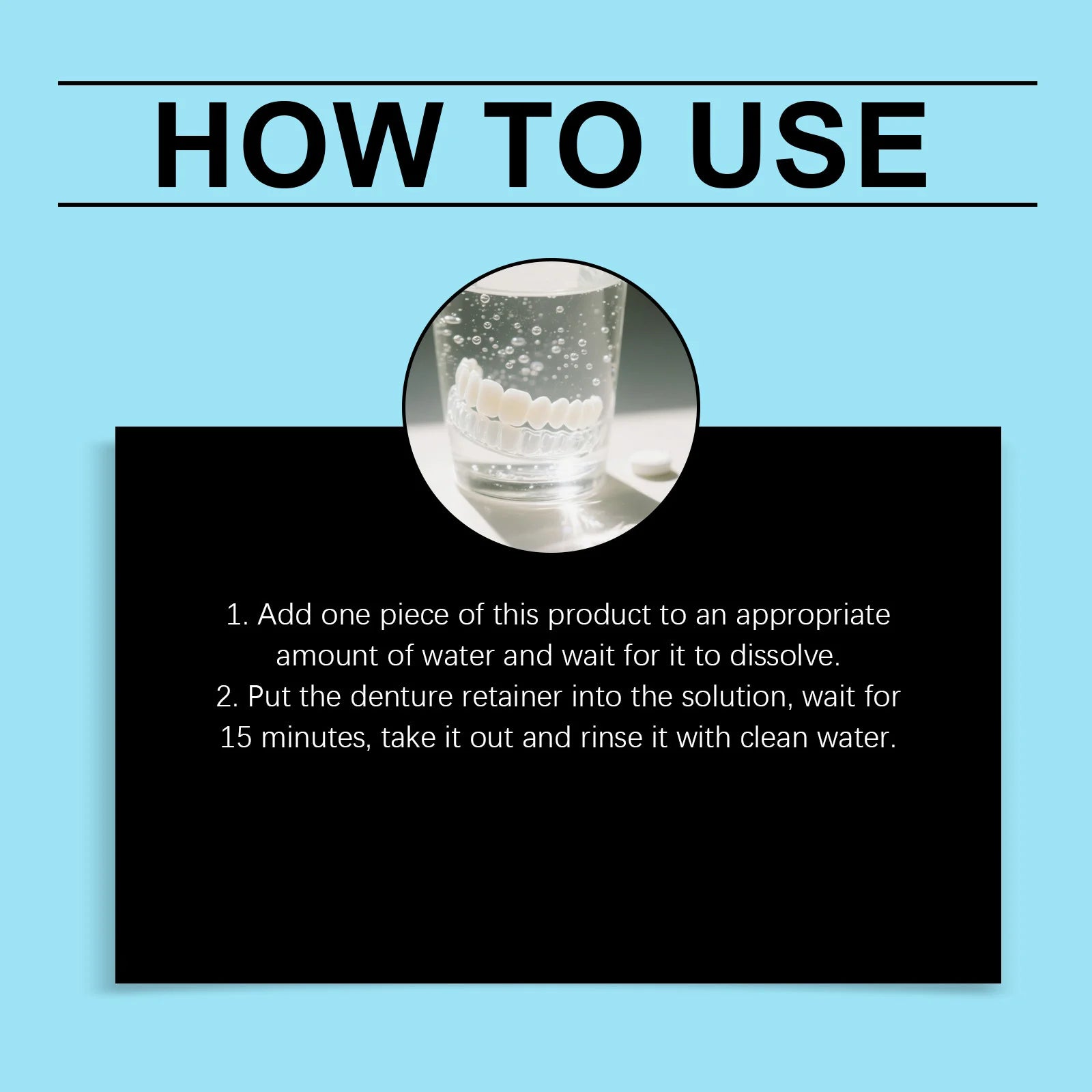 Denture Cleaning Effervescent Tablets Deep Cleansing Food Residue Removal Fresh Breath Antibacterial False Teeth Cleaning Care Peaceful Pleasures Health and Wellness