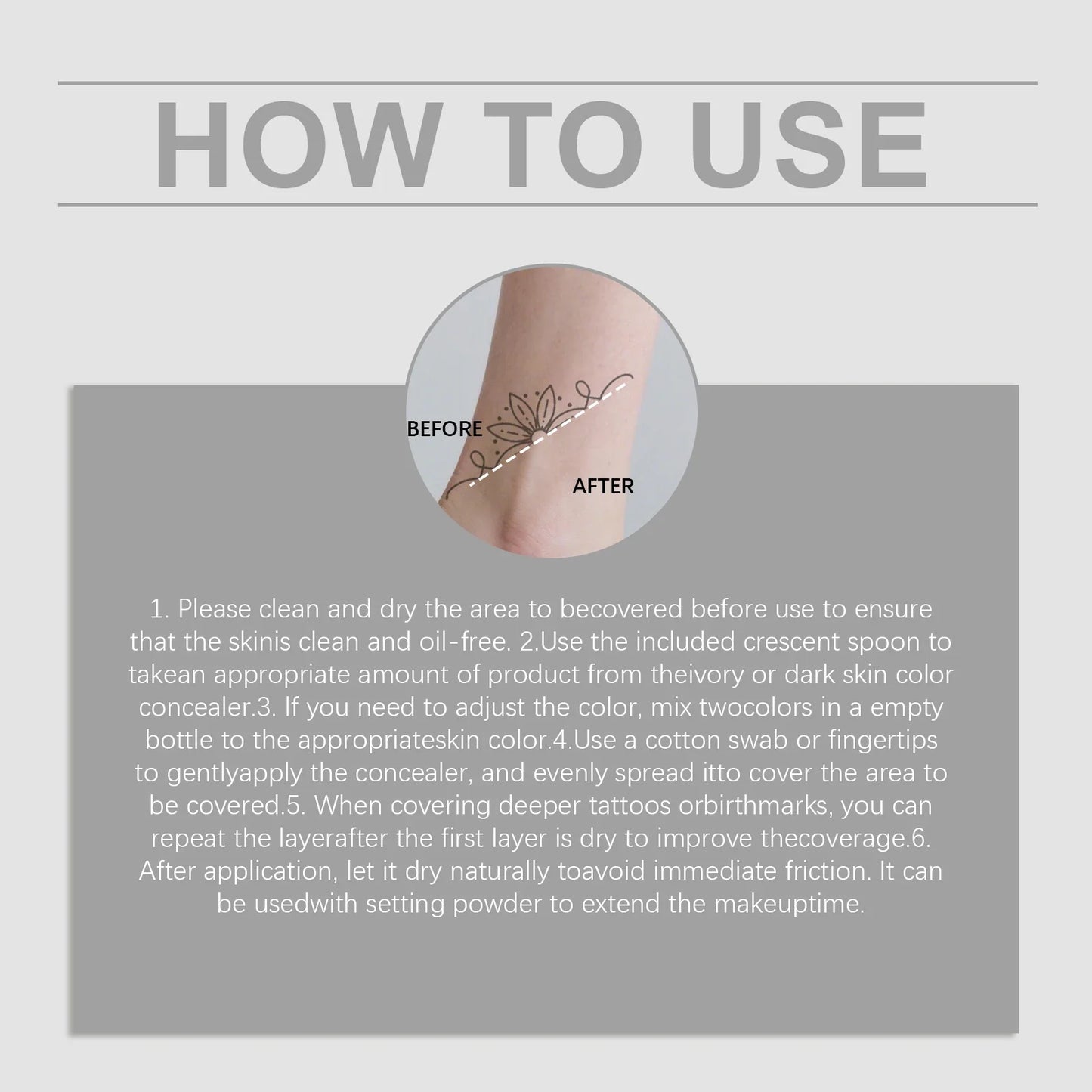 Tattoo Concealer Kit – Full Coverage Body Makeup, All Skin Types