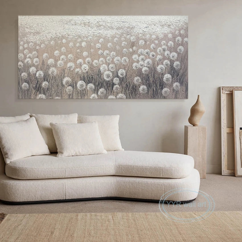 Living Room Sofa Bedroom Decoration Salon Handmade Oil Painting Abstract Edelweiss Art Canvas Wall Poster Home Mural Horizontal Peaceful Pleasures Health and Wellness