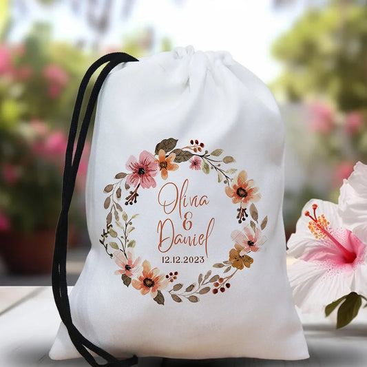 Personalized Floral Hangover Kit Favor Bags | Bridal Party Party Favor Bags Peaceful Pleasures Health and Wellness