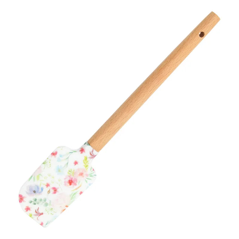 Cream Spatula Silicone Scraper, Wooden Handle Scraper BakingTools Cake Spatula Christmas Scraper Clearance Peaceful Pleasures Health and Wellness E