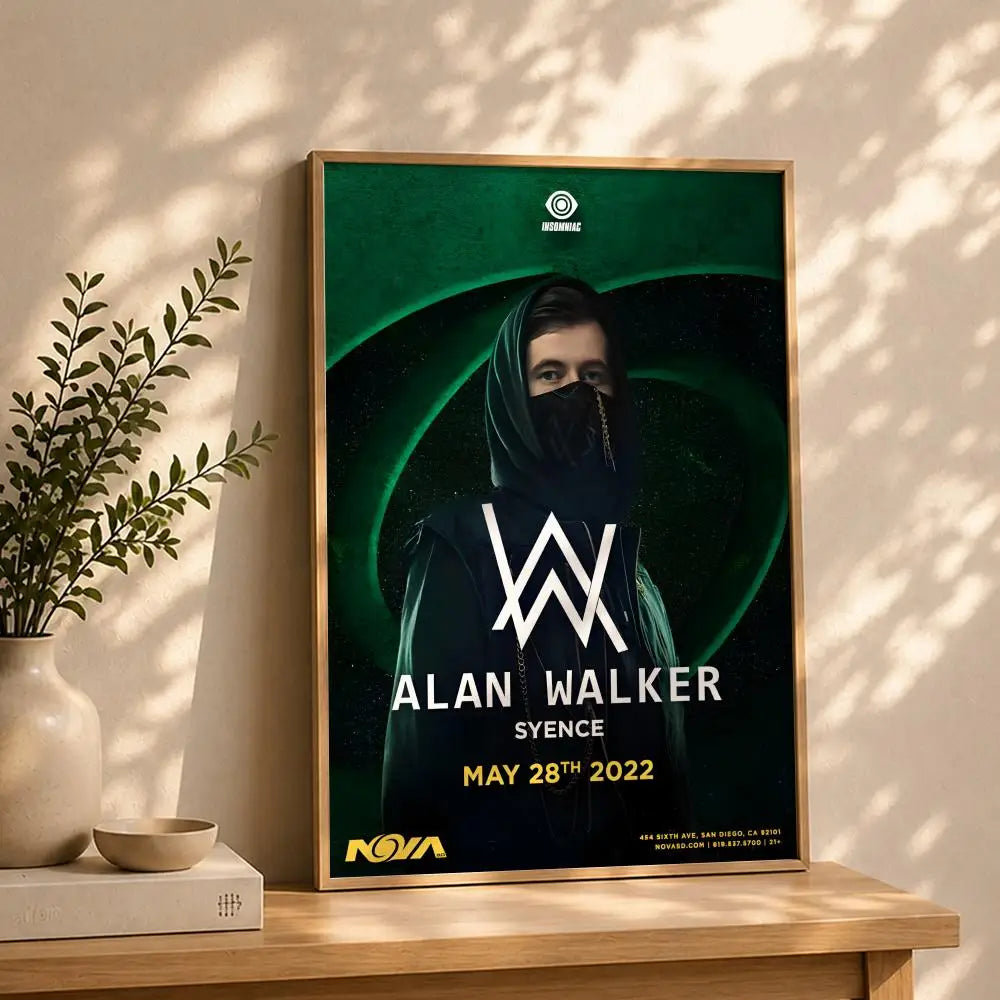 Alan Walker HD Self-Adhesive Waterproof Wall Art Poster Wall Art Poster Peaceful Pleasures Health and Wellness White9 15X20cmNoframe
