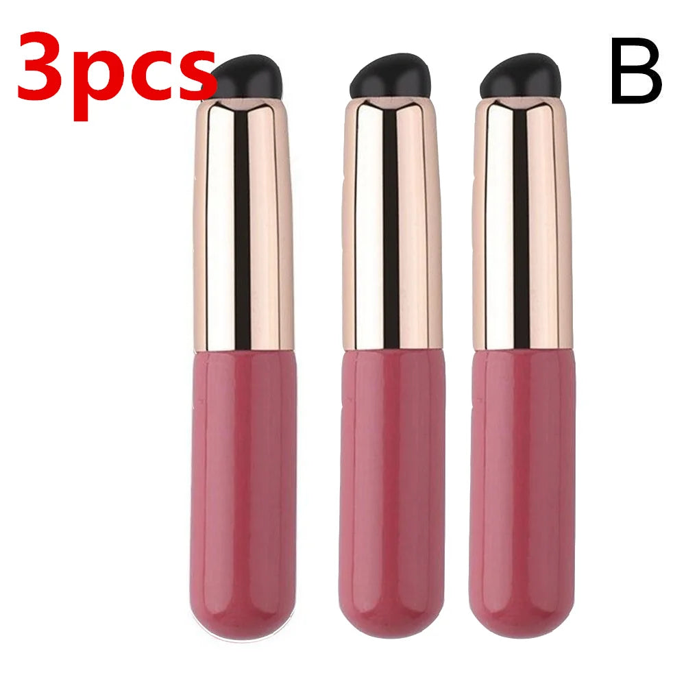 Silicone Lip Brush With Cover Cap Concealer Brush Like Fingertips Q Soft Lipstick Makeup Brushes Round Head No Broken Peaceful Pleasures Health and Wellness B-3PCS