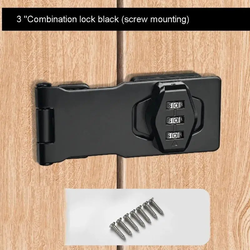 3-Digit Combination Password Lock Security Door Bolt Cabinet Password Lock Drawer Lock Anti-theft Household Cabinet Hardware Peaceful Pleasures Health and Wellness