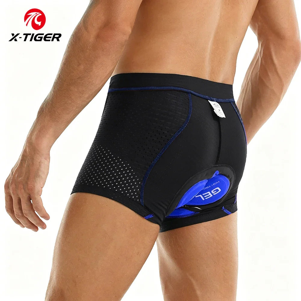 X-TIGER Men's 5D Gel Padded Cycling Boxer Shorts | MTB & Road