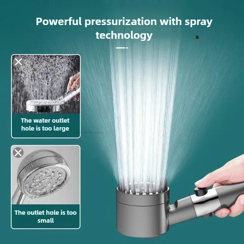 Filtered Handheld Shower Head | 3 Modes & Massage Brush