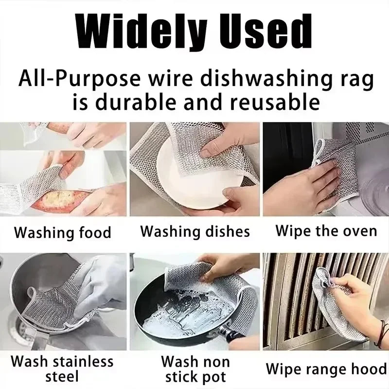 Silver Fabric Dish Cloths – Non-Stick Oil Removal Kitchen Rags