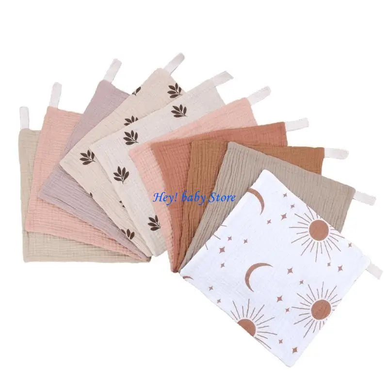 10-Pack Baby Cotton Washcloths – Soft Infant Face & Drool Bibs