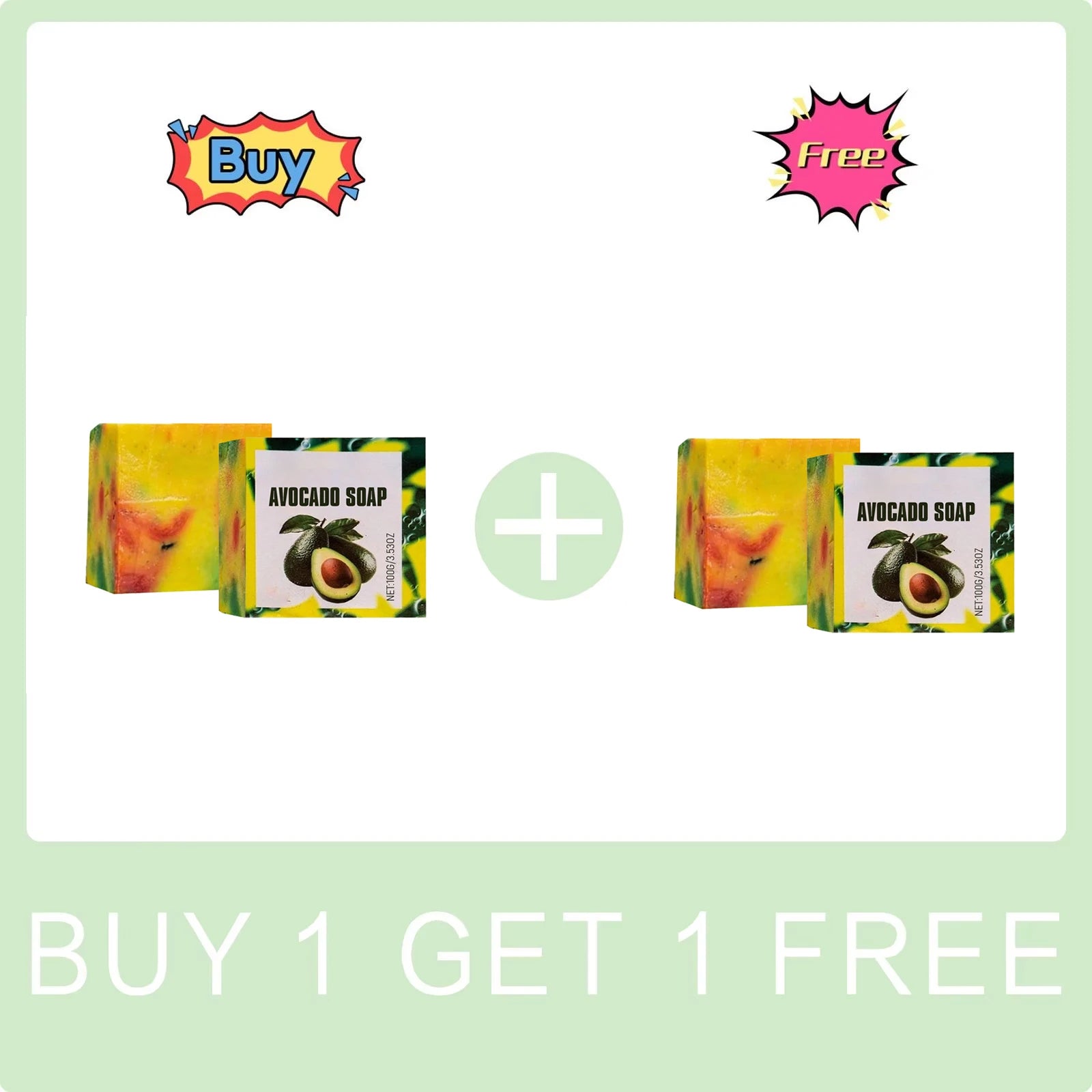 Avocado Bath Soap for Cleaning Pores Oil Control Dirt Remover Improve Dry Rough Skin Soft Moisturizing Rejuvenating Body Care Peaceful Pleasures Health and Wellness Buy 1 Get 1 Free