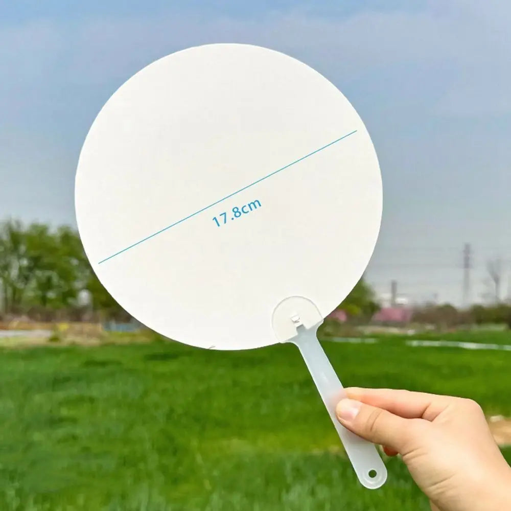 Blank Round Handheld Fan for Kids – DIY Painting & Graffiti