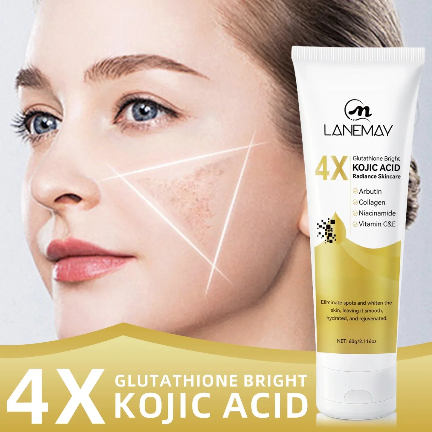 2-Pack Glutathione & Kojic Acid Brightening Cream 60g