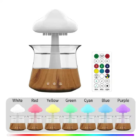 Essential Oil Diffuser Air Humidifier Rain Drop Aroma Diffuser Rainy Night Light For Office Ultrasonic Fragrance Humidifier Peaceful Pleasures Health and Wellness