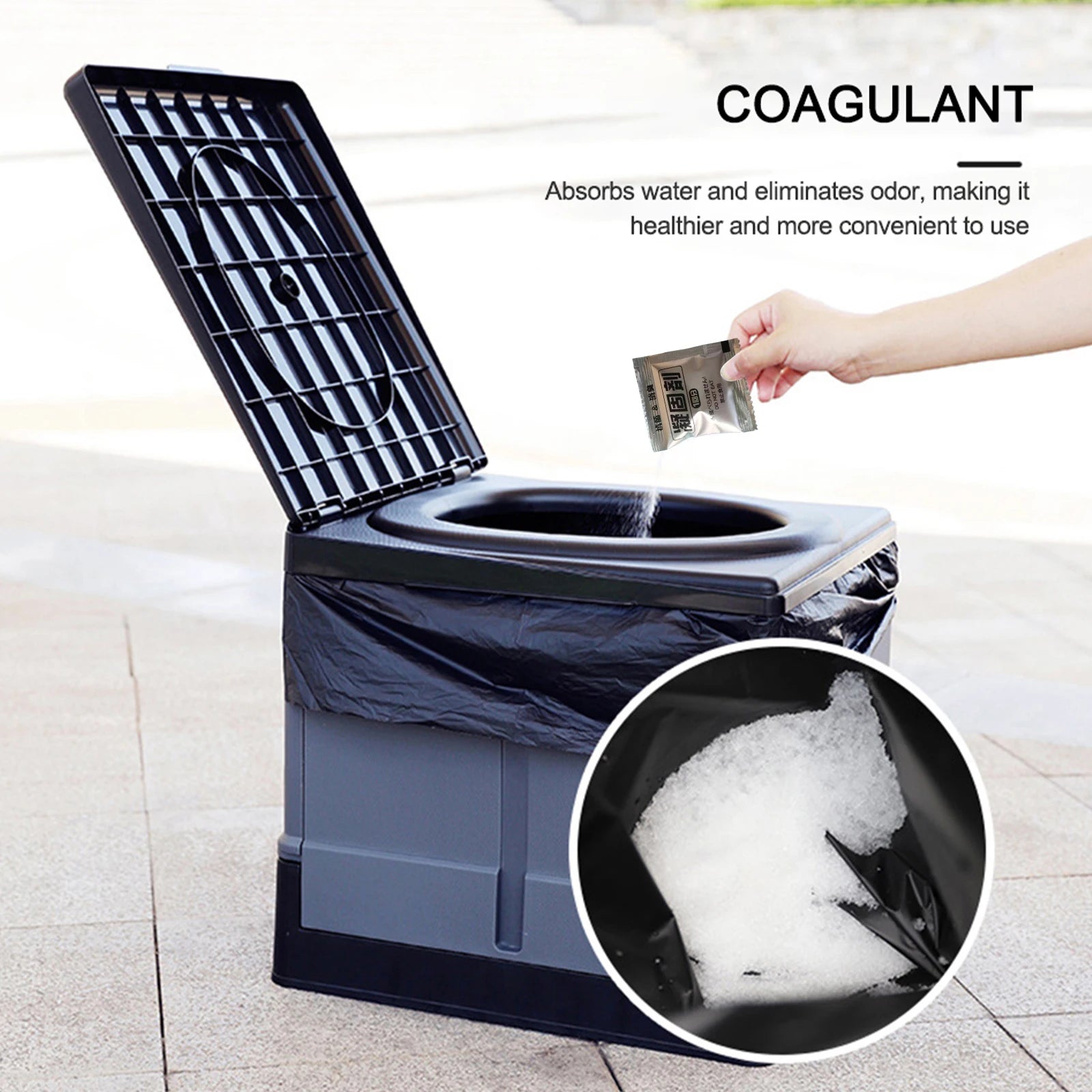 12-48pcs Portable Toilet Liquid Solidifier Emergency Camping Toilet Gel Powder Deodorizing Waste Stabilizer for Portable Toilet Peaceful Pleasures Health and Wellness