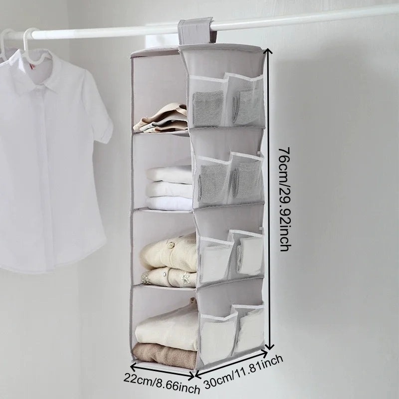 Foldable Hanging Closet Organizer – Clothes, Bags & Shoes