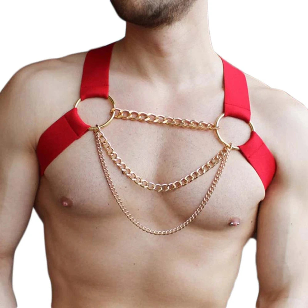 Men Harness Belts Fetish Gay Clothing Sex Rave Sexual Elasticit Chest