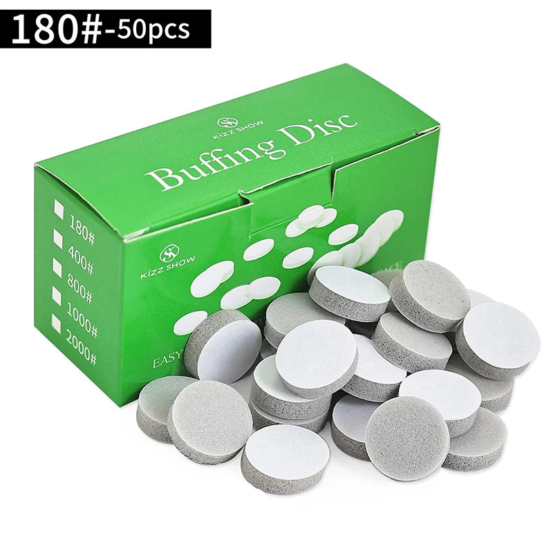 50pcs Nail Buffing Disc 20mm Polishing SandPieces For Quick Polishing Nails Manicure Tool Accessories Nail Kit Professional Set Peaceful Pleasures Health and Wellness