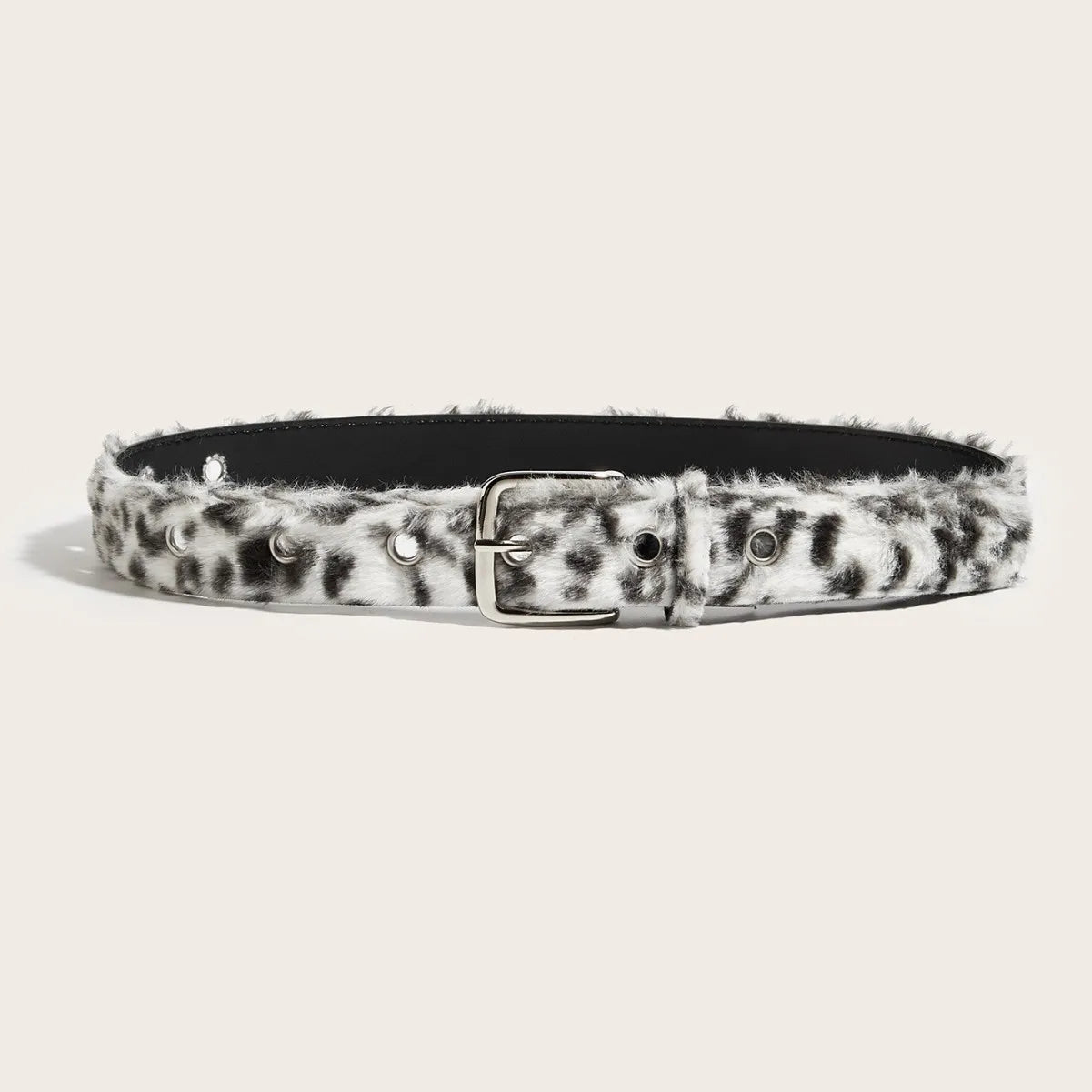 Pink Leopard Print Plush Belt Personality Fashionable and Versatile Wide-width Light Luxury and Comfortable Furry Belt for Girls Peaceful Pleasures Health and Wellness