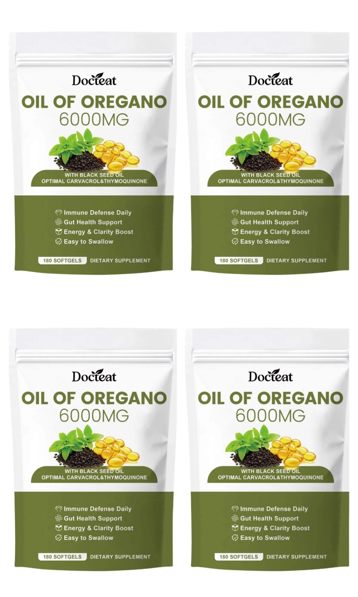 Oil of Oregano 6000mg + Black Seed Oil | 180 Softgels