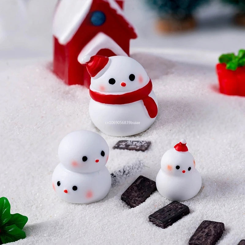 1pcs Cartoon Christmas Snowman Micro Landscape Ornament Miniature Figurines DIY Home Decoration Accessories New Year Gifts Decor Peaceful Pleasures Health and Wellness
