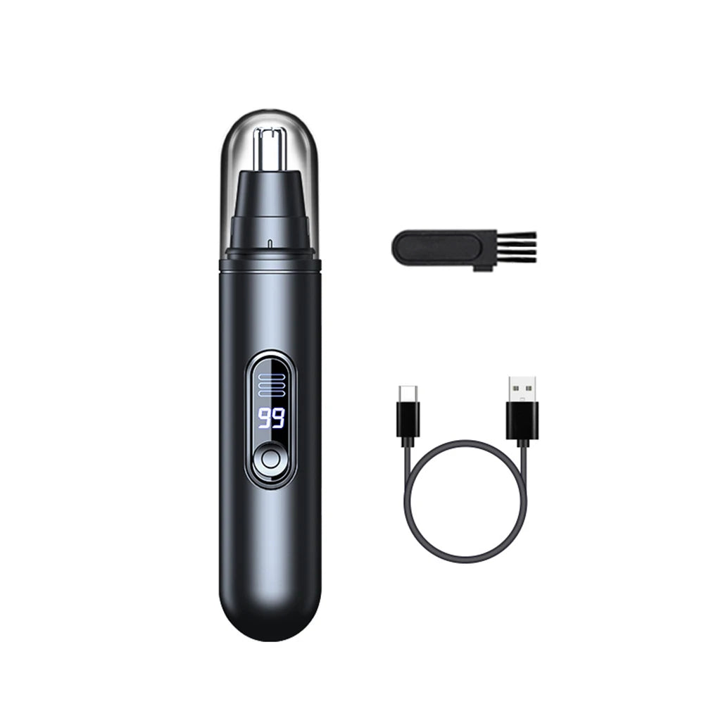 Nose Hair Trimmer Mini Portable Electric Nose Hair Clipper Rechargeable Automatic Shaving Nose Eyebrow Ear Painless Hair Remover Peaceful Pleasures Health and Wellness A6 Black