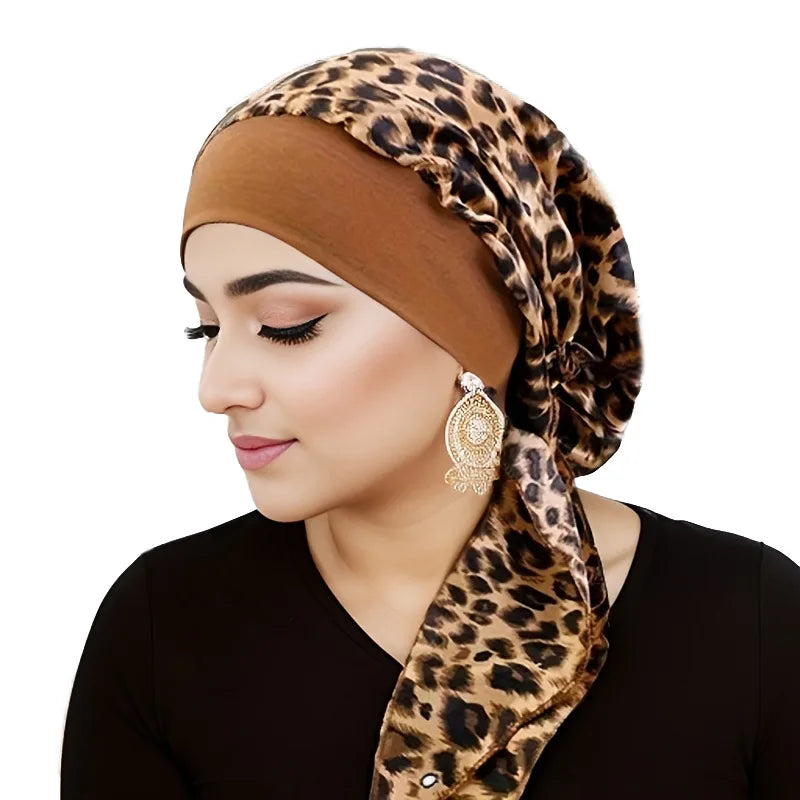 Pre-Tied Satin Hijab Turban Bonnet – Sleep Cap & Head Wrap