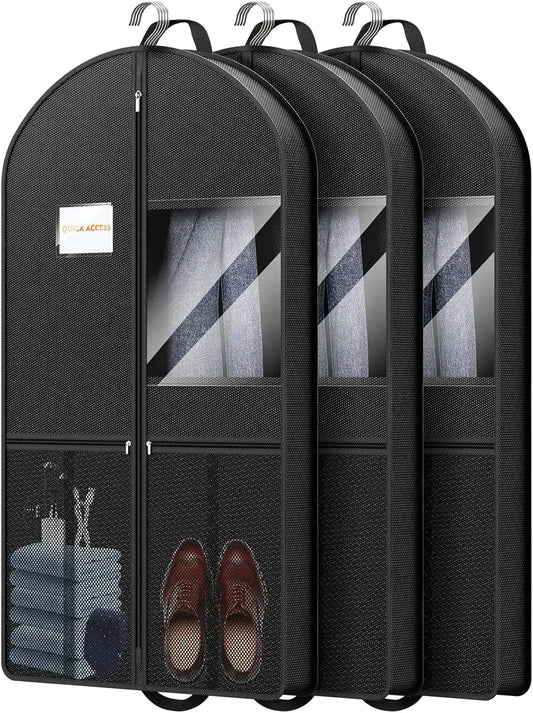 3-Pack Breathable Garment Bag with Shoe Pockets – Travel & Storage Peaceful Pleasures Health and Wellness United States