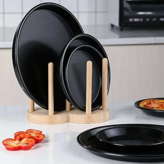 Non-Stick Carbon Steel Pizza Pan – 6"/8"/10" Baking Tray & Mold Peaceful Pleasures Health and Wellness