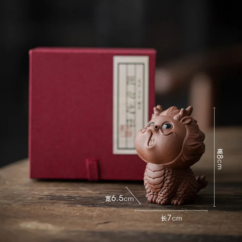 Tea Set Purple Clay Tea Pet Ornament Boutique Divine Beast The Twelve Chinese Zodiac Signs Dragon Tea Table Tea Stand Cover Tray Peaceful Pleasures Health and Wellness