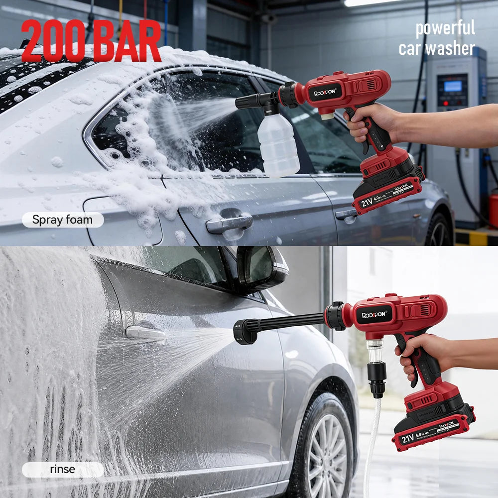 200Bar Electric Car Washer Gun Wireless High Pressure Cleaner Foam Cordless Wash Car Washer for Makita 18V Battery (NO Battery) Peaceful Pleasures Health and Wellness