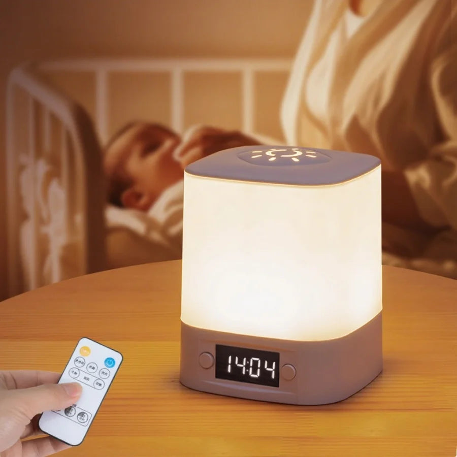Touch Dimmable LED Night Lamp with Remote Clock Time Display or not Eye Protection Reading Lamp Bedside Night Light Rechargeable Peaceful Pleasures Health and Wellness