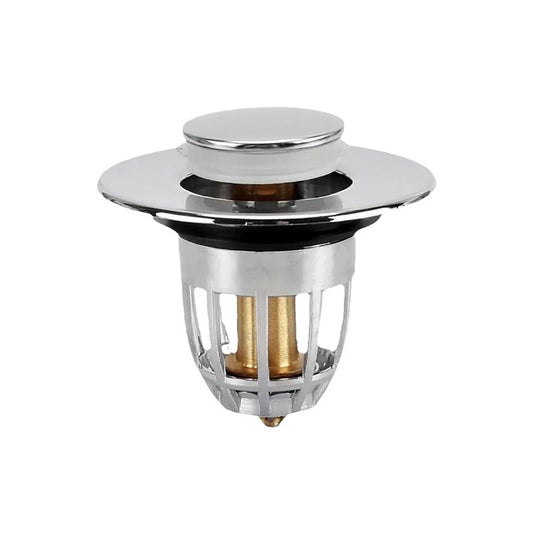Chrome Pop-Up Sink Drain Stopper with Hair Catcher Filter Sink Drain Stopper Peaceful Pleasures Health and Wellness 1pcs 1pcs